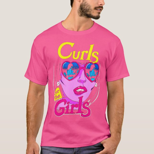 Funny Curls for Girls Gym Weightlift Bodybuilding  T Shirt (Framsida)