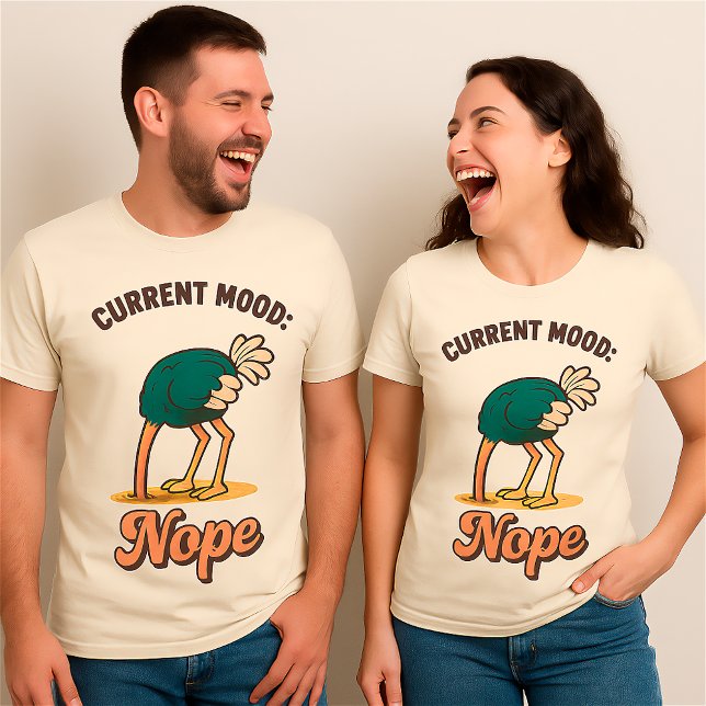 Funny “Current Mood: Nope” Custom Unisex Humor T Shirt (Skapare uppladdad)