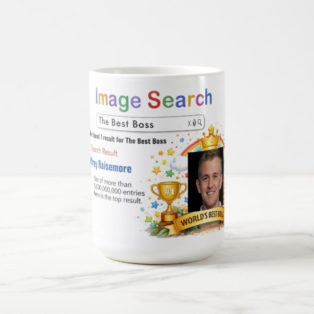 Funny Custom Best Boss Search Gift Mug Kaffemugg (Center)