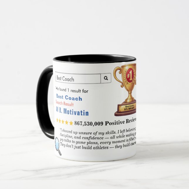 Funny Custom Best Coach Mugg (Framsida vänster)