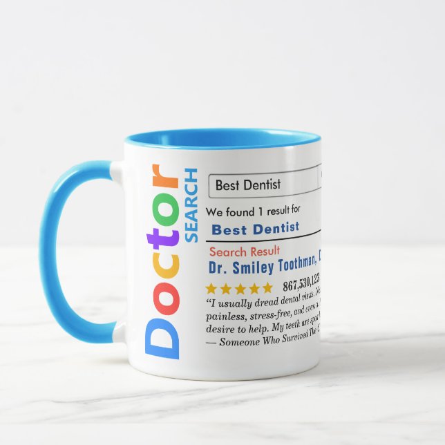 Funny Custom Best Dentist Mugg (Vänster)