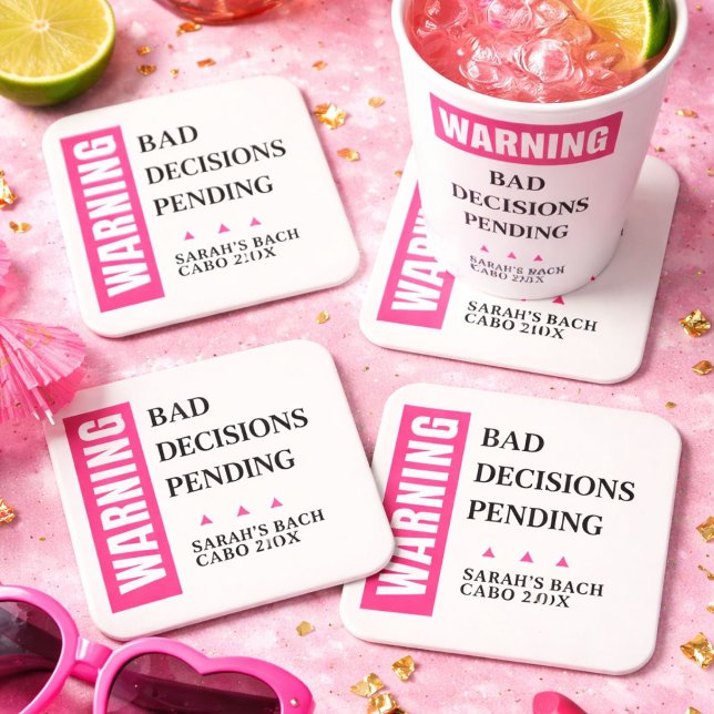 Funny Custom Bride Squad Party Favor Personalized  Underlägg Papper Kvadrat (Skapare uppladdad)