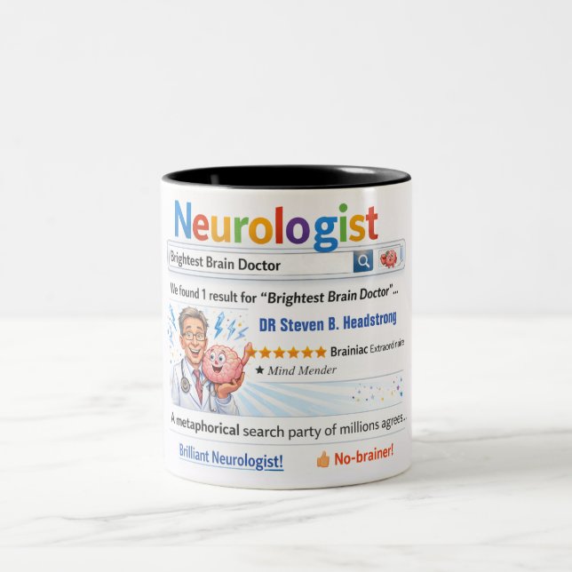 Funny Custom Gift Best Neurologist Två-Tonad Mugg (Center)