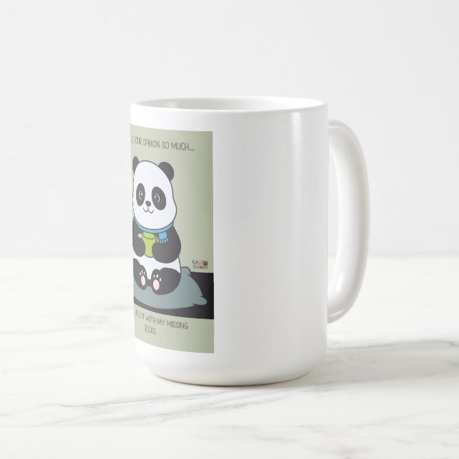 Funny Custom Sarcastic Panda Opinion Coworker Gift Kaffemugg (Framsida höger)