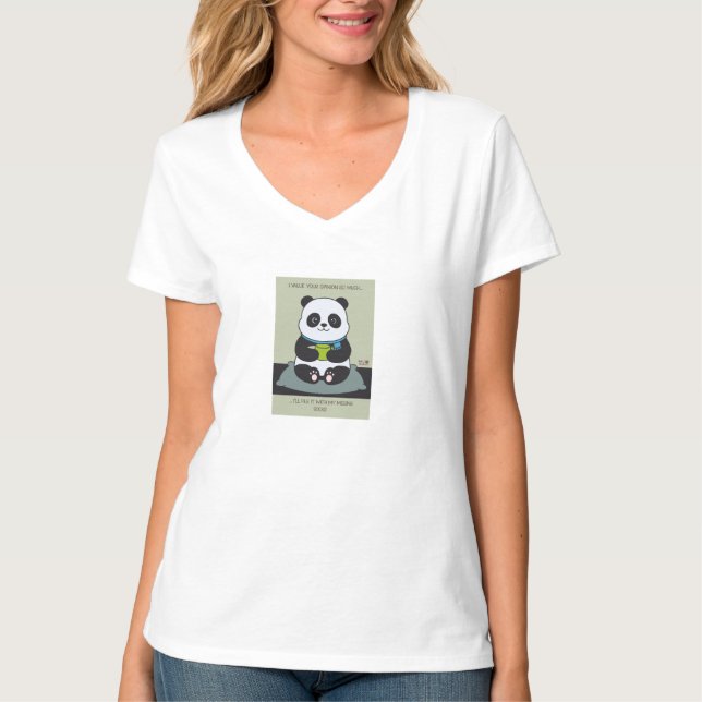 Funny Custom Sarcastic Panda Opinion Coworker Gift T Shirt (Framsida)