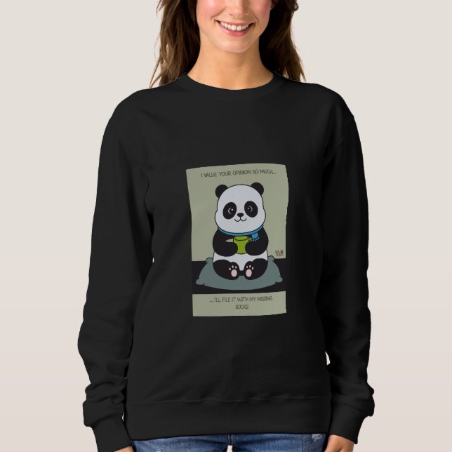 Funny Custom Sarcastic Panda Opinion Coworker Gift T Shirt (Framsida)