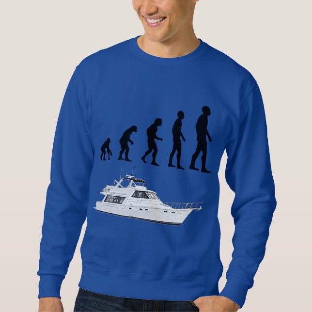 Funny Customizable Evolution & Boating Sweatshirt (Framsida)