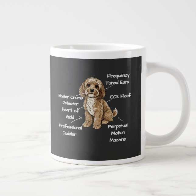Funny Cute Anatomy of a Cockapoo Dog Lover Jumbo Mugg (Höger)
