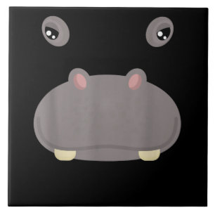 Funny Cute Animal Ansikte Hippo Costume Halloween Kakelplatta