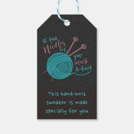 Funny Cute Anpassningsbar Knitting Nål Yarn Joke Presentetikett