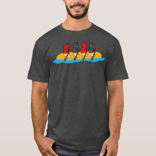 Funny Cute Ants Ride A Long Bread Kayak Boat T Shirt