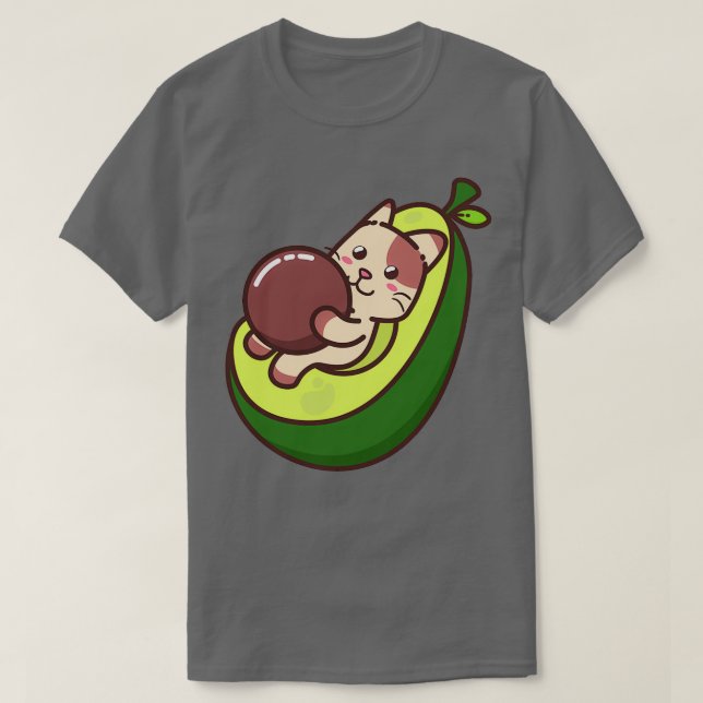 Funny Cute Avocado Cat T Shirt (Design framsida)