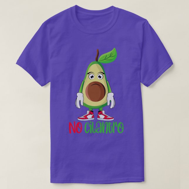 Funny Cute Avocado Guacamole No Cilantro T Shirt (Design framsida)
