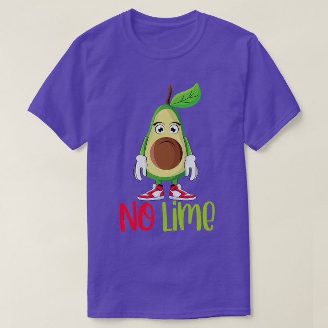 Funny Cute Avocado Guacamole No Lime T Shirt (Design framsida)