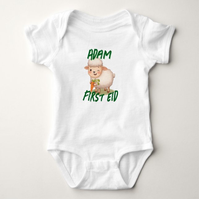Funny cute Baby First Eid Adha funny Baby Name T Shirt (Framsida)