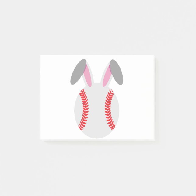 Funny Cute Baseball Rabbit Påsk Gift Post-it Block (Framsida)