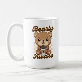 Funny Cute Bear Coffee Pun Kaffemugg