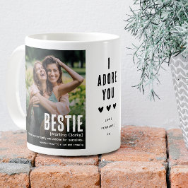 Funny Cute BESTIE Definition 2-foto Kaffemugg