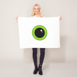 Funny Cute Big Grönt Eyeball Fleecefilt