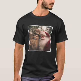 Funny Cute Bigfoot Jultomten Selfie jul Pa T Shirt