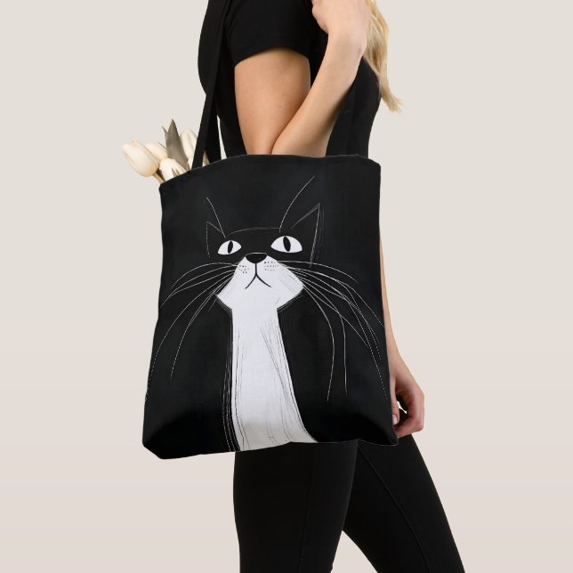 Funny Cute Black cat  Tygkasse (Närbild)