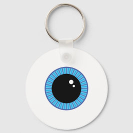 Funny Cute Blue Eyeball Nyckelring