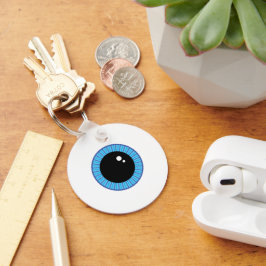 Funny Cute Blue Eyeball Nyckelring