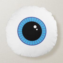 Funny Cute Blue Eyeball Rund Kudde