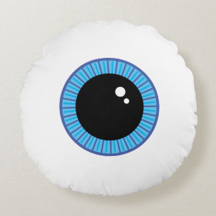 Funny Cute Blue Eyeball Rund Kudde