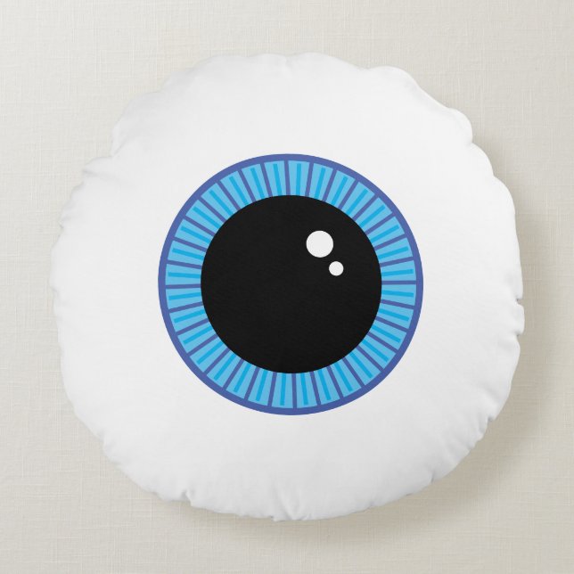 Funny Cute Blue Eyeball Rund Kudde (Framsidan)