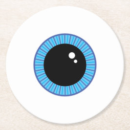 Funny Cute Blue Eyeball Underlägg Papper Rund