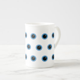 Funny Cute Blue Ögon Benporslin Mugg