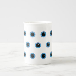 Funny Cute Blue Ögon Benporslin Mugg