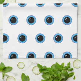 Funny Cute Blue Ögon Kökshandduk