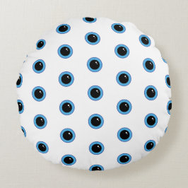 Funny Cute Blue Ögon Rund Kudde