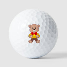 Funny Cute Bowtie Nalle Golf Bollar