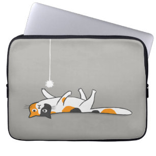 Funny Cute Calico Cat Pet Kattunge Älskare Laptop Fodral