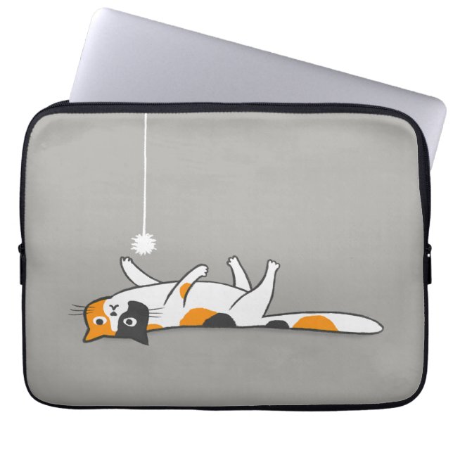 Funny Cute Calico Cat | Pet Kattunge Älskare Laptop Fodral (Framsidan)