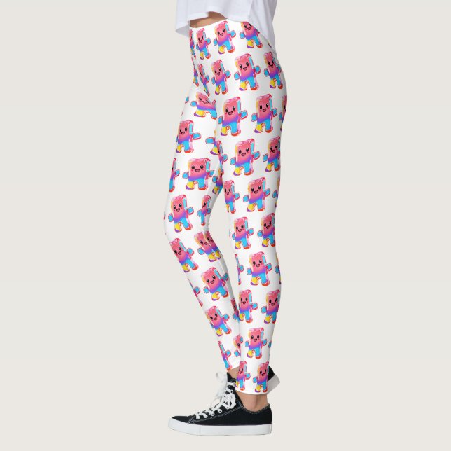 Funny Cute Candy Gimme Gummy Bear Leggings (Vänster)
