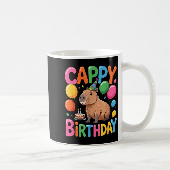 Funny Cute Capy Capybara Animal Birthday Party Sup Kaffemugg (Höger)