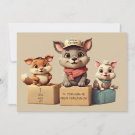 Funny Cute Cartoon Animals Delivery  Any Occasion Julkort