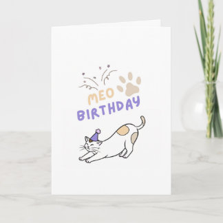Funny cute cat birtday card kort