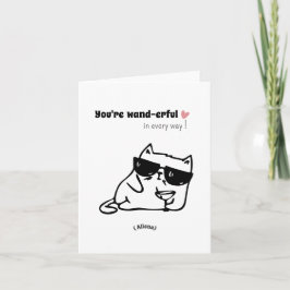 Funny Cute Cat Birthday Card-anpassat namn Kort