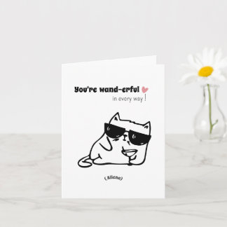 Funny Cute Cat Birthday Card-anpassat namn Kort