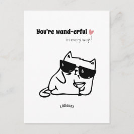Funny Cute Cat Birthday Card-Personlig Namn Vykort