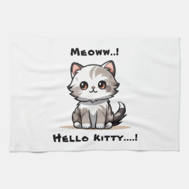 Funny Cute Cat Catmas Humor Kökshandduk