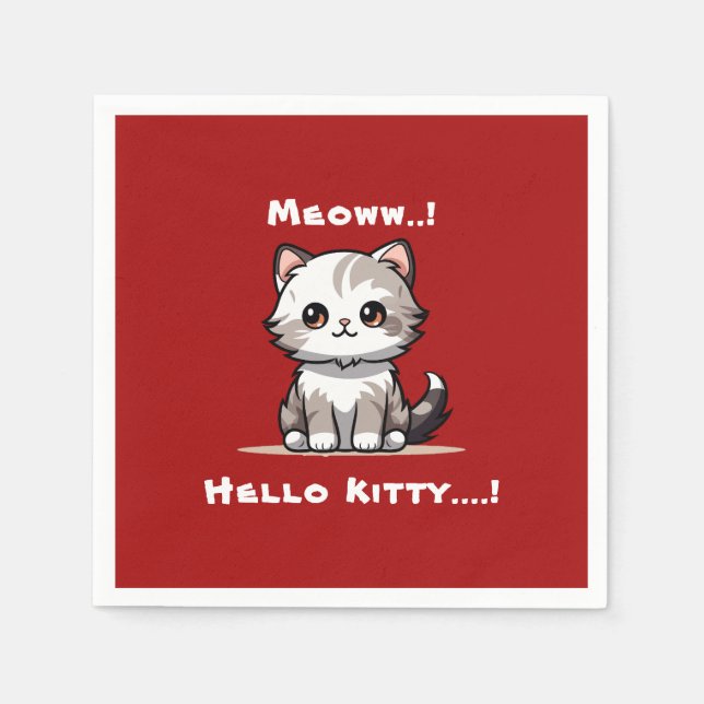 Funny Cute Cat Catmas Humor Pappersservett (Framsidan)