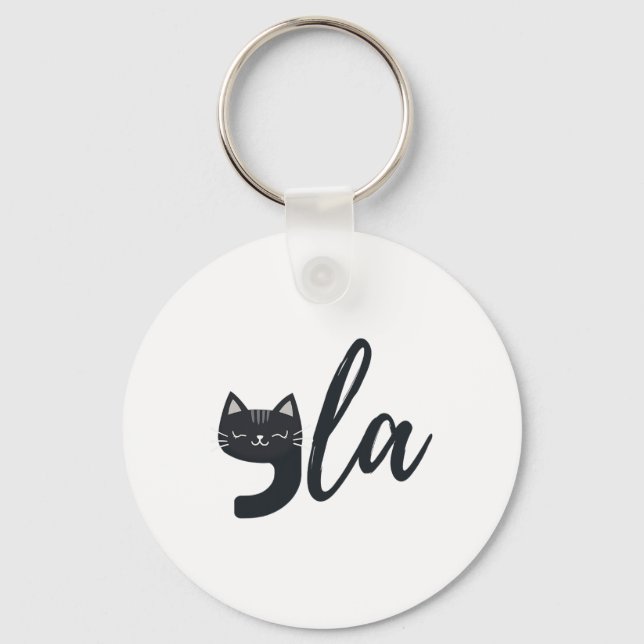 Funny Cute Cat Comma La Funny Kamala Harris Presid Nyckelring (Framsida)