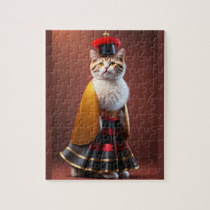 Funny Cute Cat Digital-målning 3D Stil Pussel