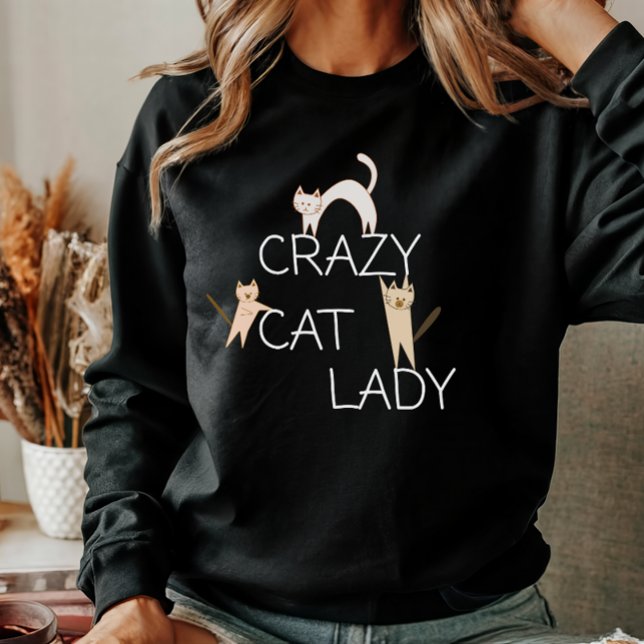 Funny Cute Cat Mamma Crazy Cat Dam Womens T Shirt (Skapare uppladdad)